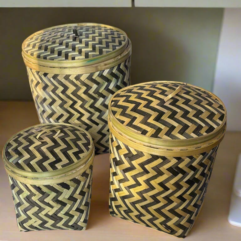 Bamboo Kitchen Storage Box- Set Of 3