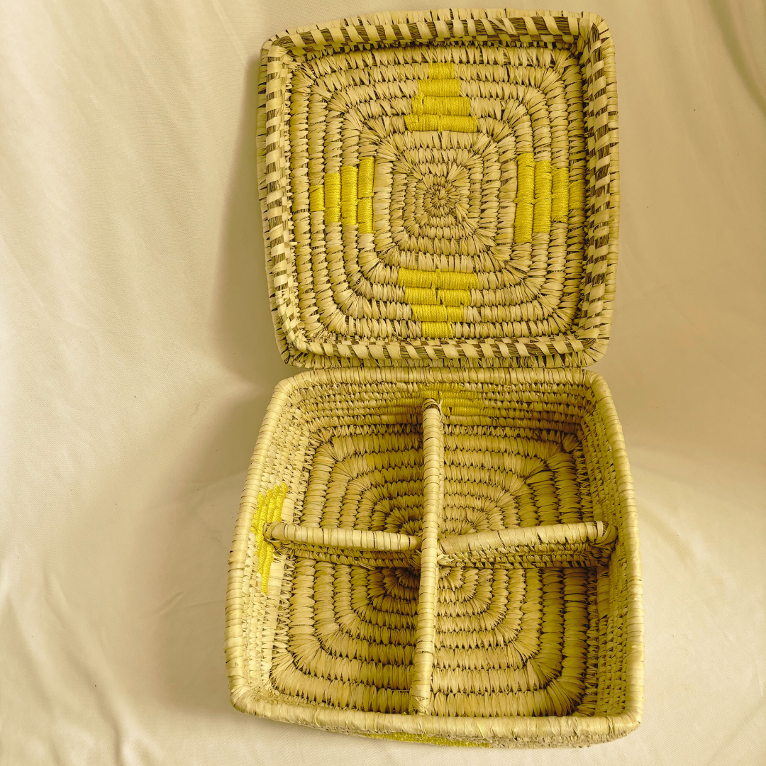 Handwoven Natural Fiber Square Box