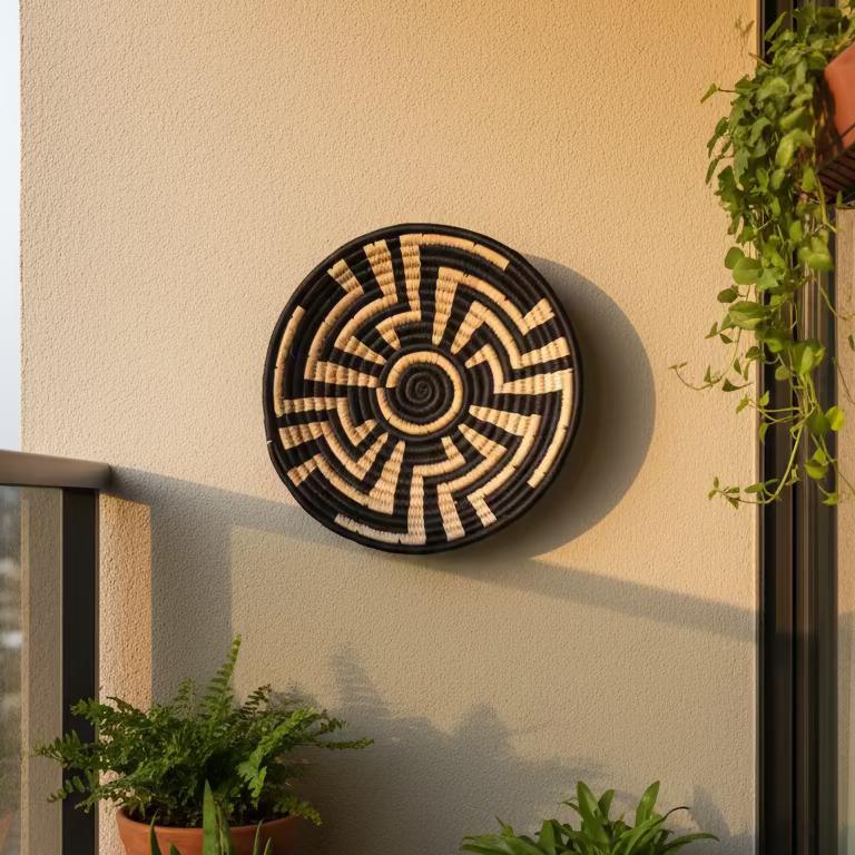 Handcrafted Sabai Grass Starborn Wall Basket- 12"