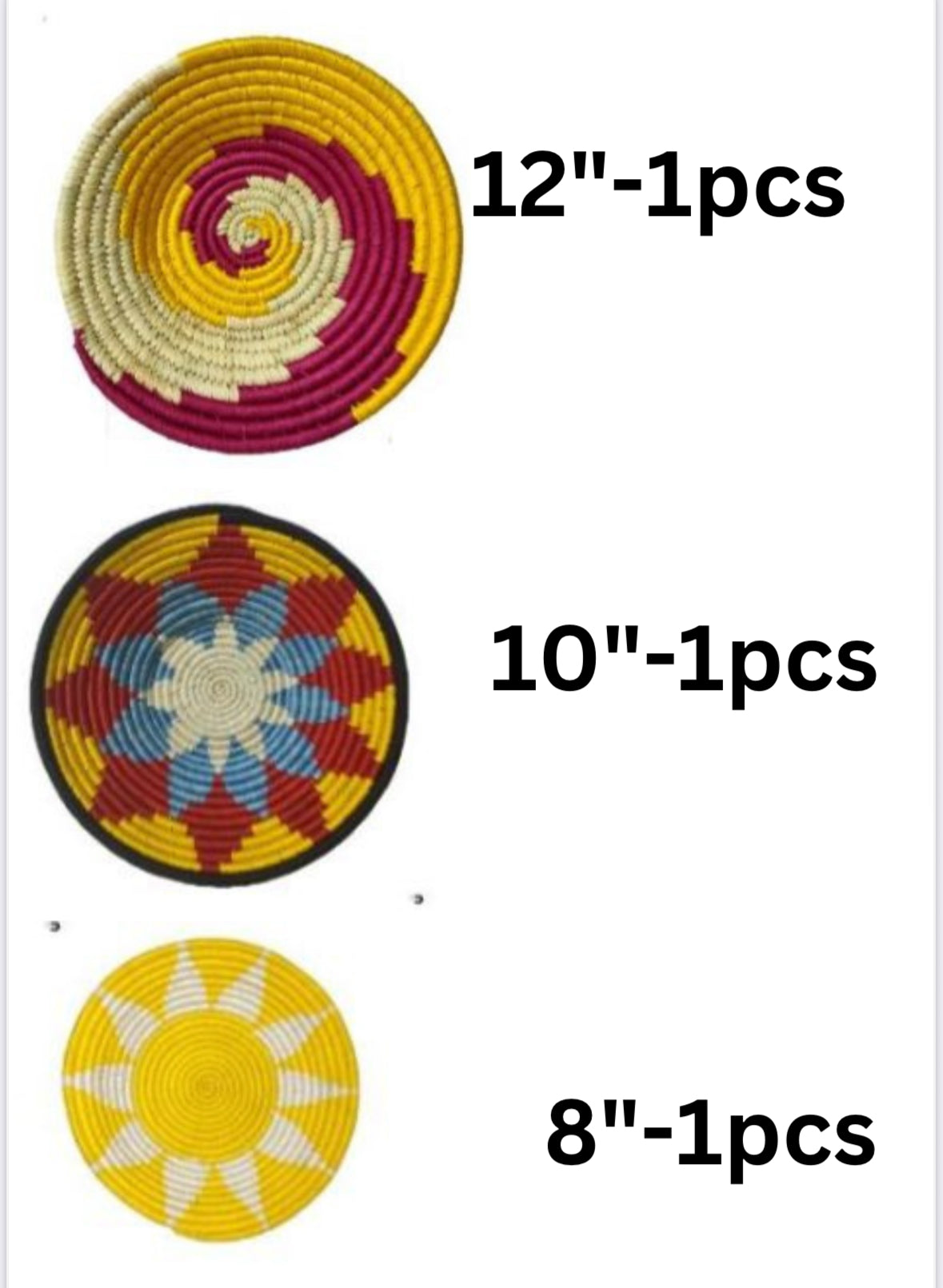 Handcrafted Sabai Grass Sunkissed Wall Basket- Set of 3