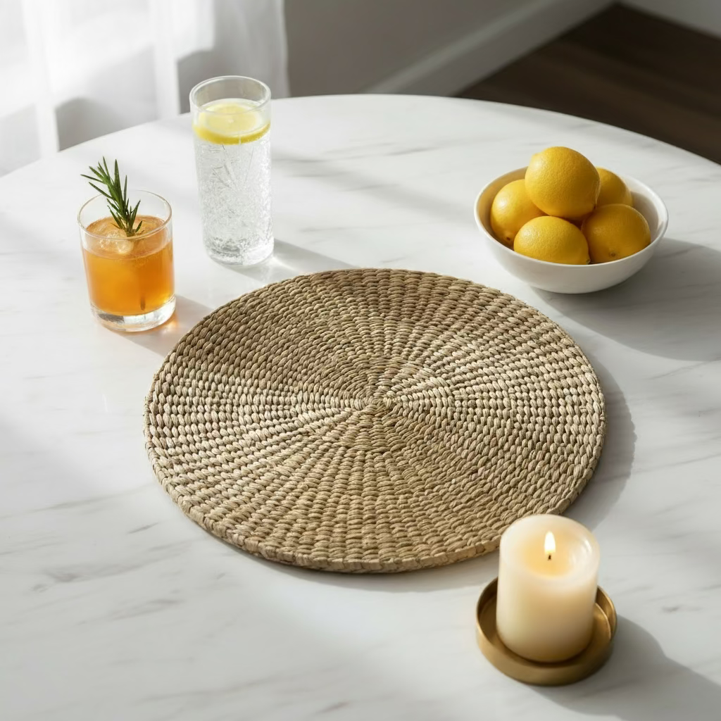 Seagrass Sage Round Placemat- 12"