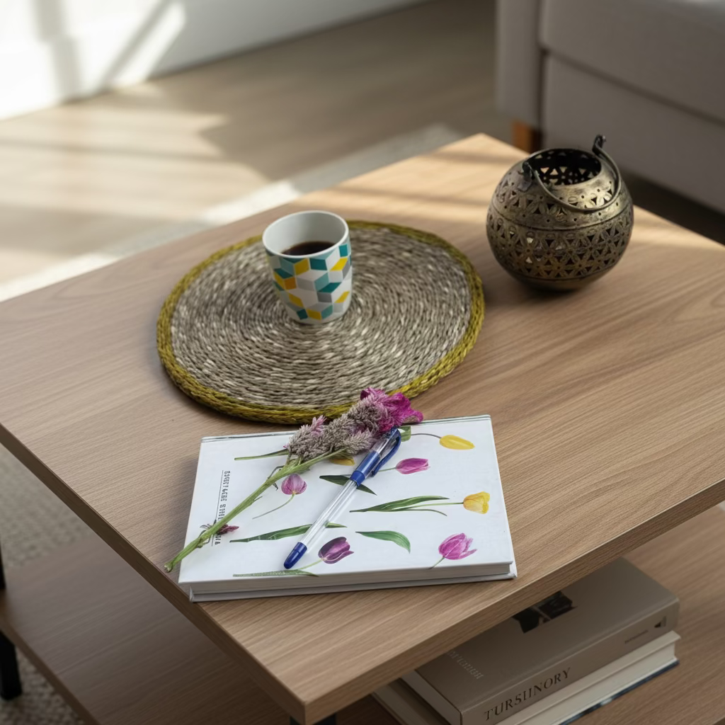 Natural Fiber Yellow Placemat 8 "- Set Of 2