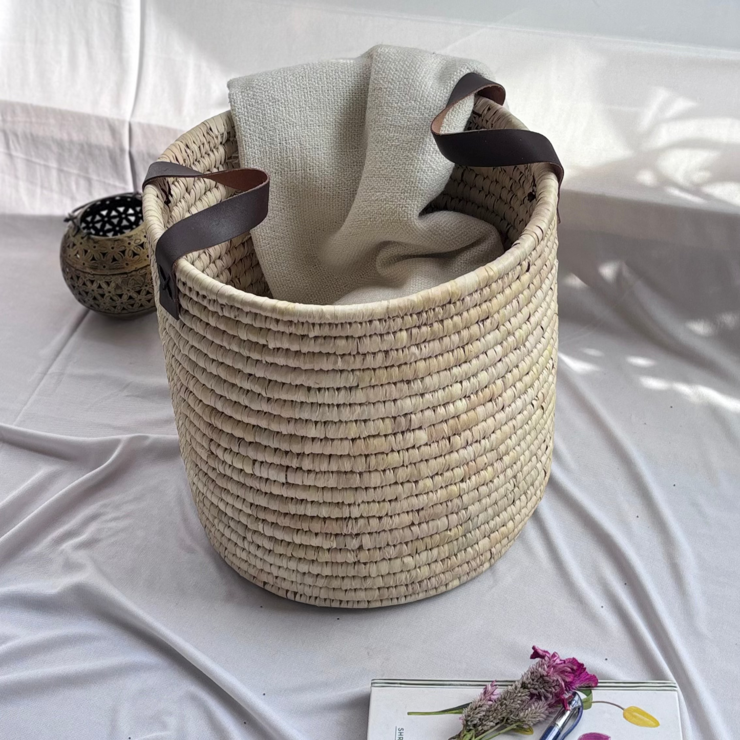 Natural Fiber Noor Basket- 12"x8"