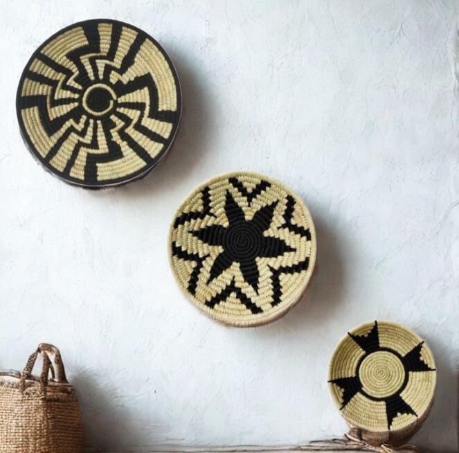 Handcrafted Sabai Grass Starborn Wall Basket- 8"