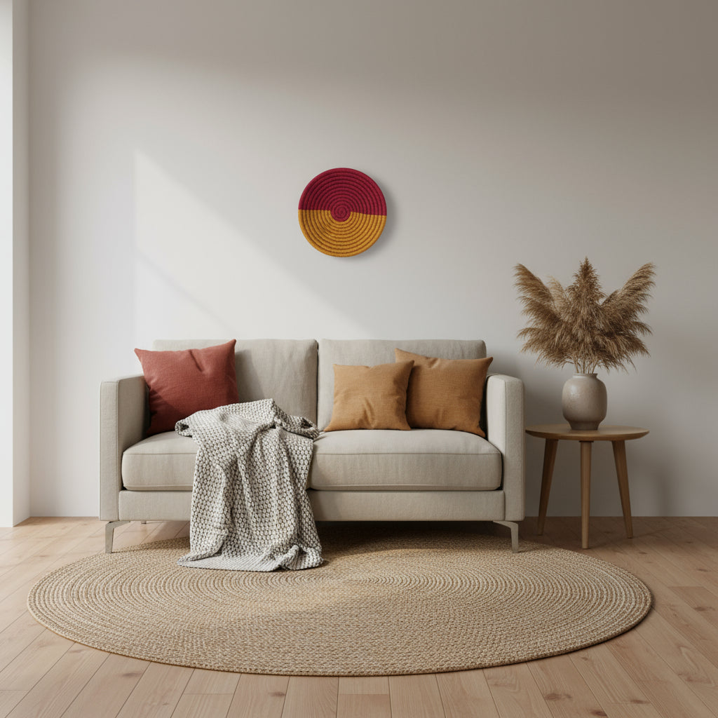 Handcrafted Sabai Grass Sunshine Wall Basket- Set of 3