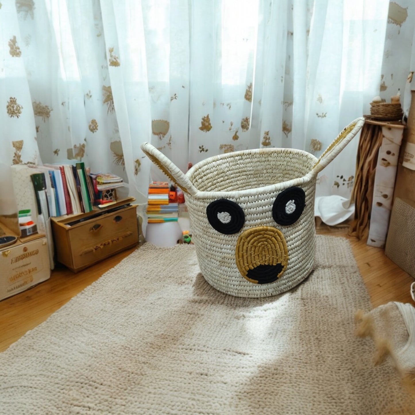 Palm Leaf Bunny Ear Basket- 10"