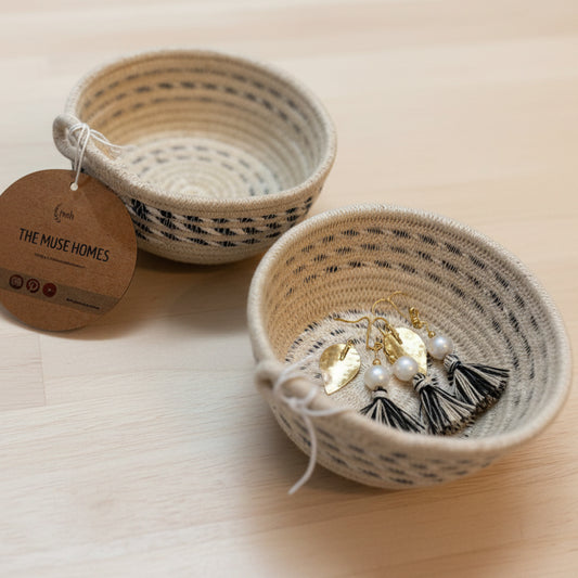Cotton Rope Trinket Bowl- Set Of 2