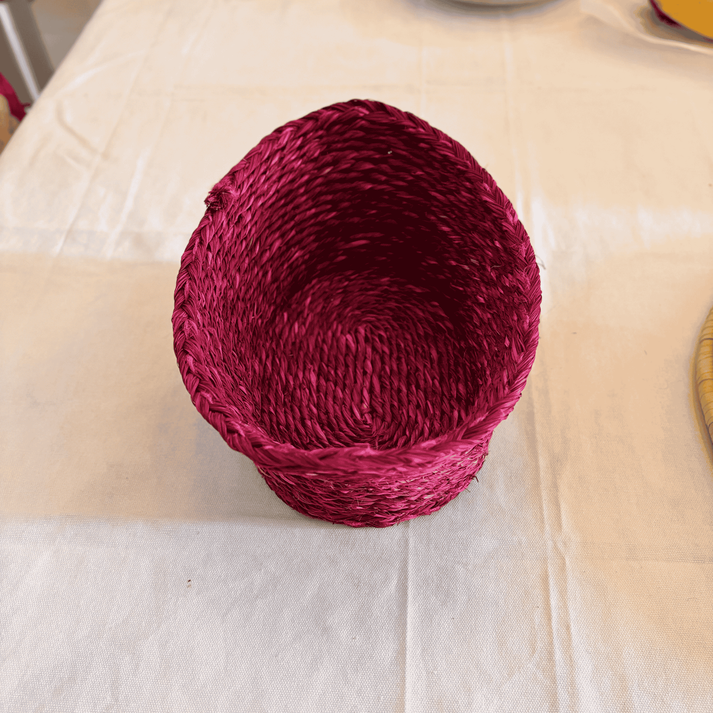 Sabai Grass Bread Basket | Deep Pink | 8x6x4 inches