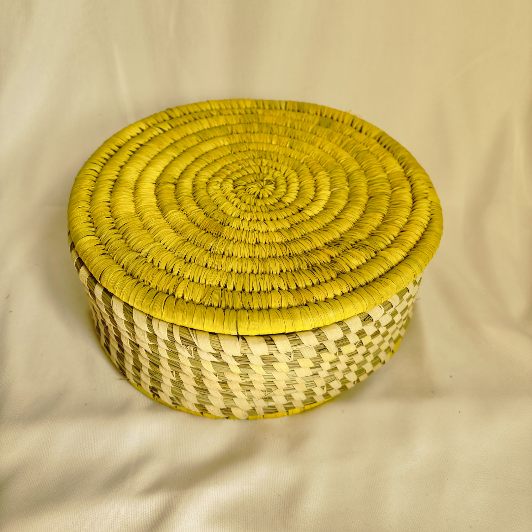 Handwoven Natural Fiber Chapati Box
