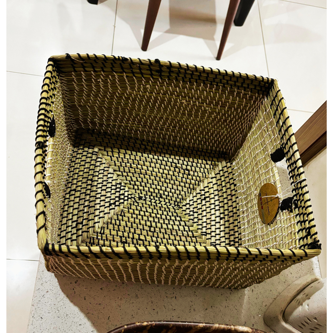 Sabai Grass Binding Basket