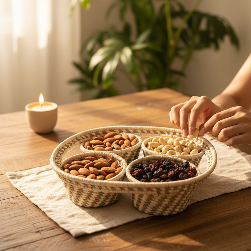 Sabai Grass 4-in-1 Bowl Tray| Natural | 13x12 inches