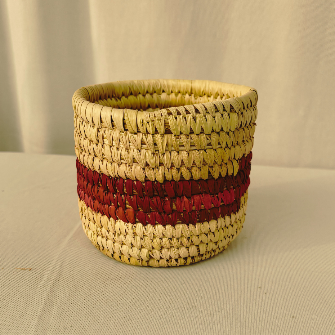 Handwoven Natural Fiber Planter- 4"