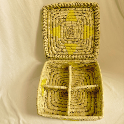 Handwoven Natural Fiber Square Box