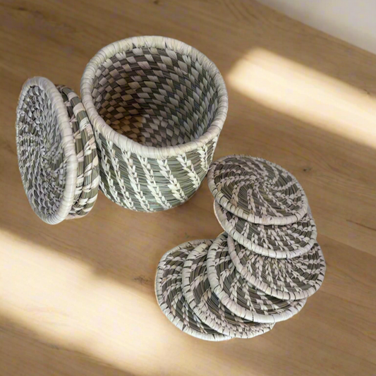 Natural Fiber 6-Coasters, with Box