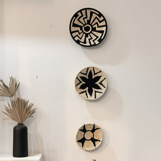 Handcrafted Sabai Grass Starborn Wall Basket- Set of 3