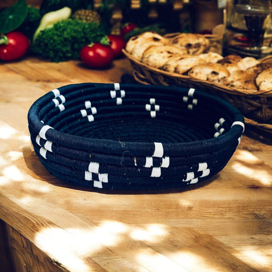 Handwoven Natural Fiber Bread Basket