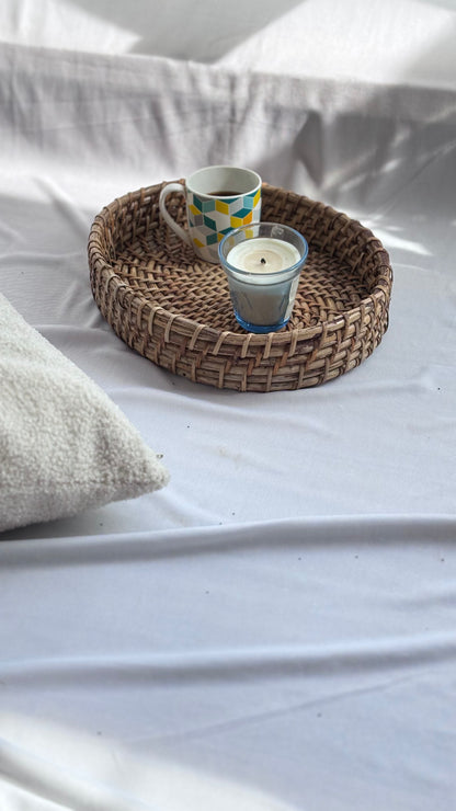 Rattan Oval Tray- 12.5"