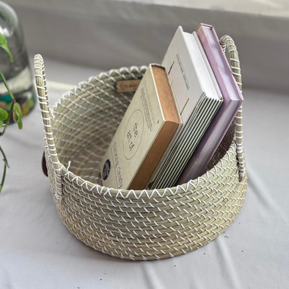 Natural Fiber Whirl Basket- 10"x5"