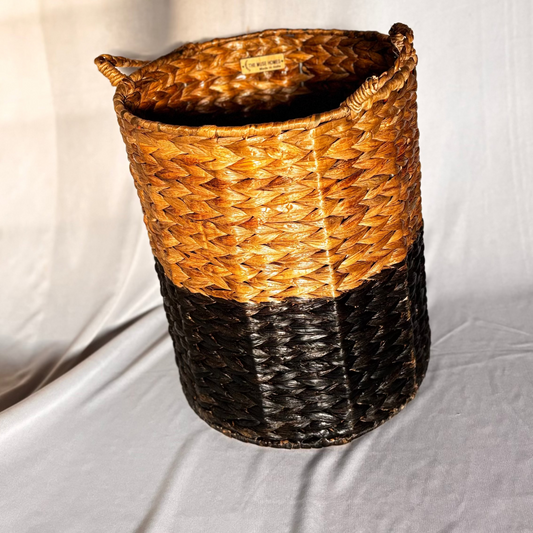 Water Hyacinth Monochrome Basket- 12"x10"