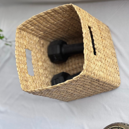 Seagrass Sage Square Basket- 8"