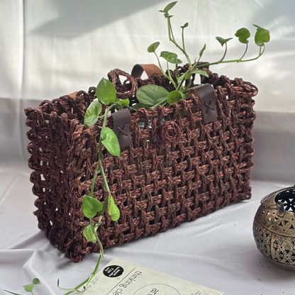 Handwoven Brown Mesh Bag- Medium