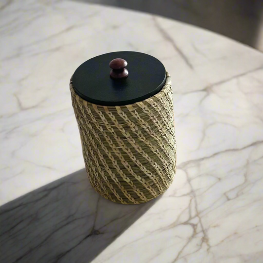 Handcrafted Box with Wooden Lid-7"