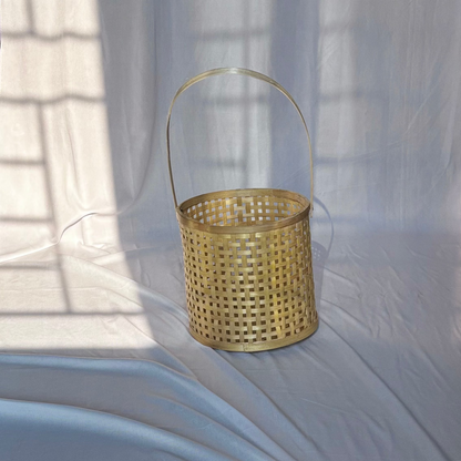 Bamboo Jali Basket With Handle