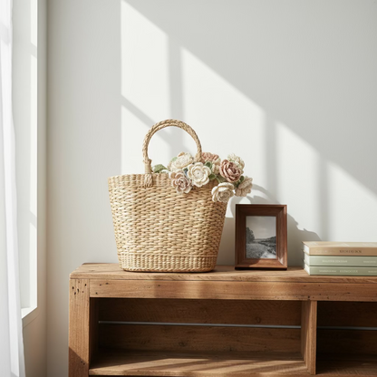 Seagrass Sage Shopping Bag- 11"