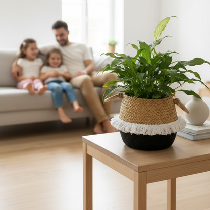 Matka Cotton Rope and Jute Basket- 8 inch