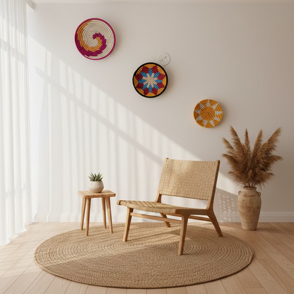 Handcrafted Sabai Grass Sunkissed Wall Basket- Set of 3