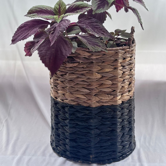Water Hyacinth Monochrome Basket- 12"x10"