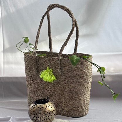 Handwoven Natural Fiber Grocery Bag