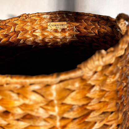 Water Hyacinth Monochrome Basket- 12"x10"