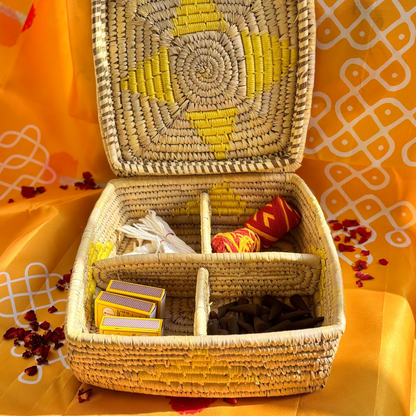 Handwoven Natural Fiber Square Box