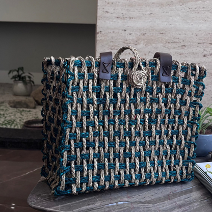 Handwoven Natural Fiber Green Mesh Bag