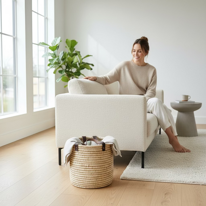 Natural Fiber Noor Basket- 12"x8"