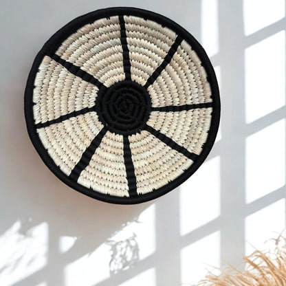 Handcrafted Sabai Grass Moonshadow Wall Basket- 8"