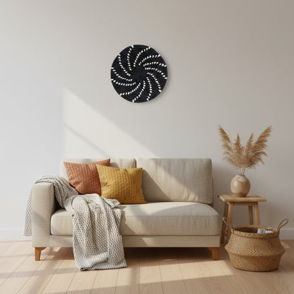 Handcrafted Sabai Grass Moonshadow Wall Basket- 12"