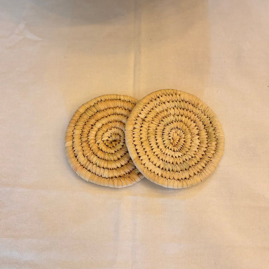 Sabai Grass 4" Full Binding Coasters | Natural | Set of 2