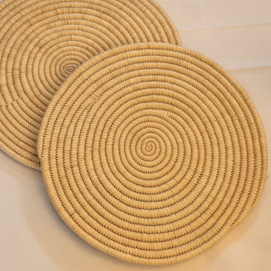 Sabai Grass 13" Full Binding Placemat | Natural | Set of 2