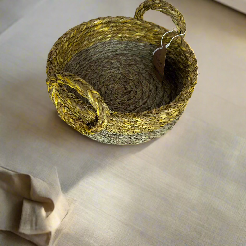 Natural Fiber Woven Tray- 8"x3"