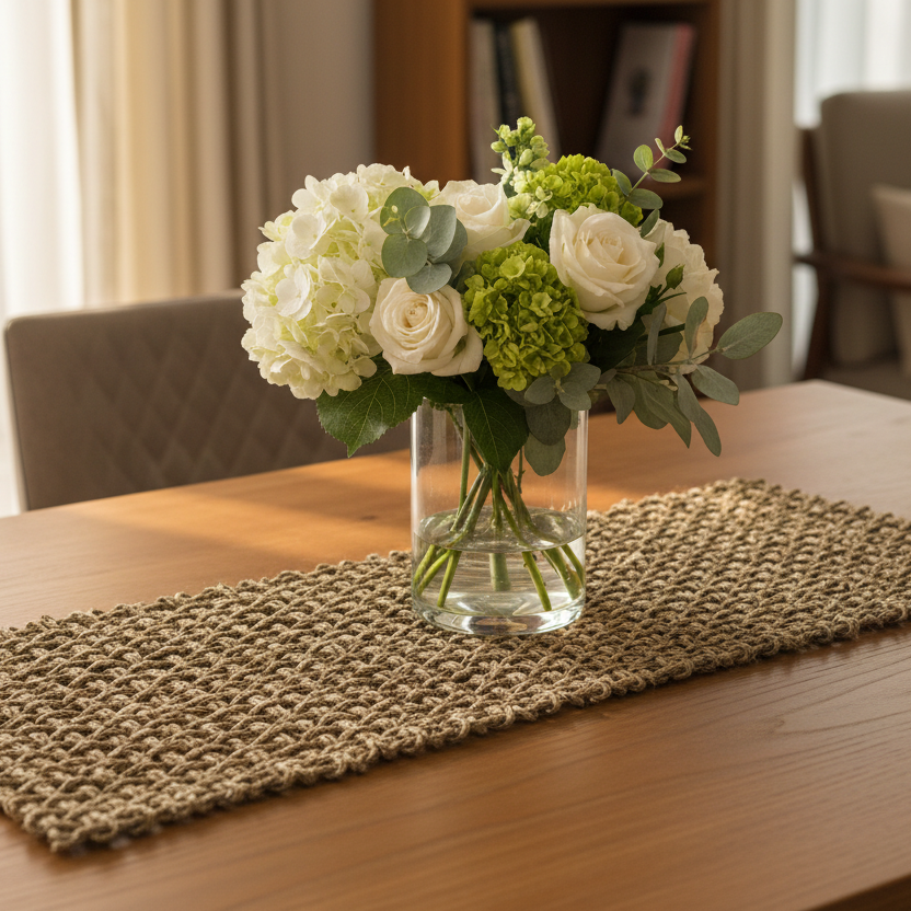 Sabai Grass 13x12" Mesh Runner| Natural