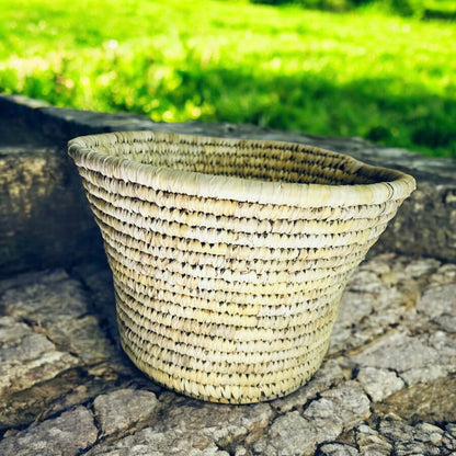 Handwoven Natural Fiber Planter 8"