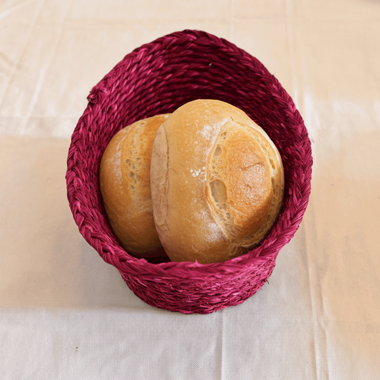 Sabai Grass Bread Basket | Deep Pink | 8x6x4 inches