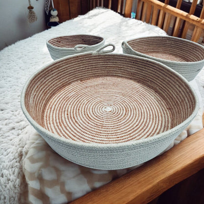 Cotton Rope Round Nesting Organizer- Set Of 3