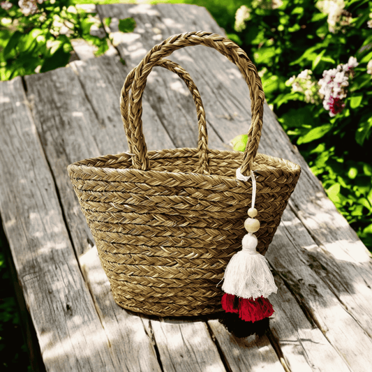 Handwoven Natural Fiber Bag- Small