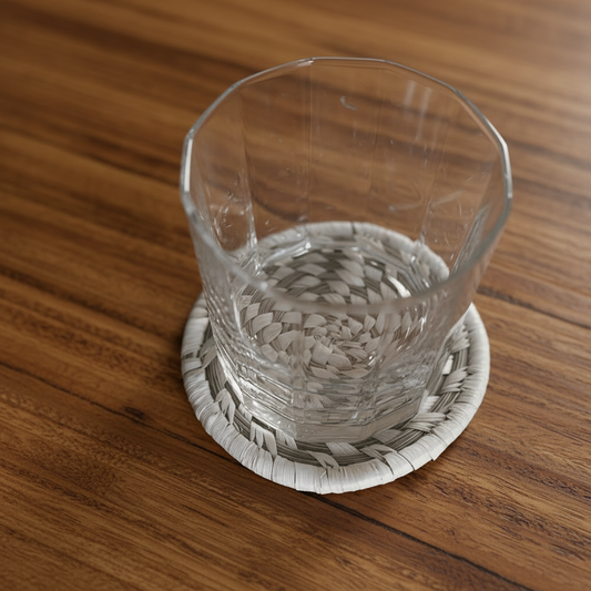 Handwoven Natural Fiber Coasters- Set of 2