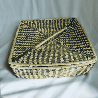 Handwoven Natural Fiber Square Organizer
