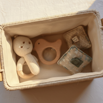 Macrame Table Organizer | White | 8x6x4 inches