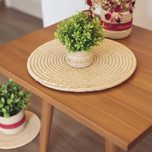 Sabai Grass 13" Full Binding Placemat | Natural | Set of 2